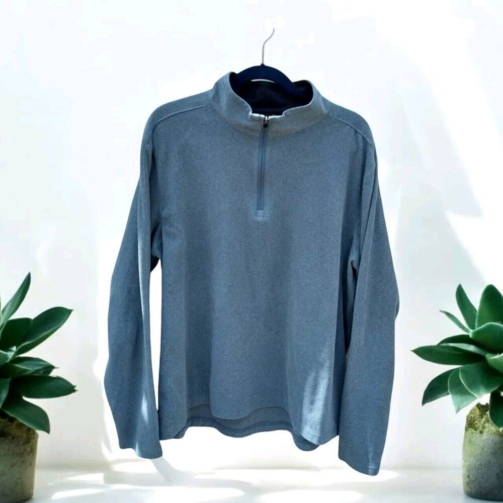 Mondetta Outdoor Project Men's 1/4 Zip Pullover – Size XL Heather Blue Green